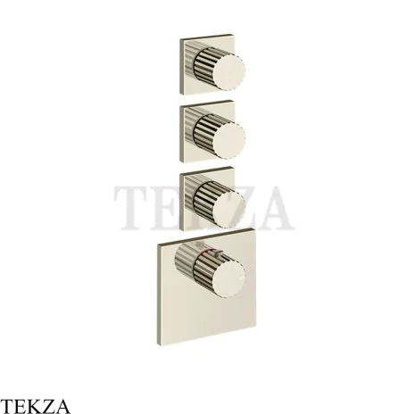 Gessi Incastri Термостат для душа 3 потока, внешняя часть 75306-720, никель глянец