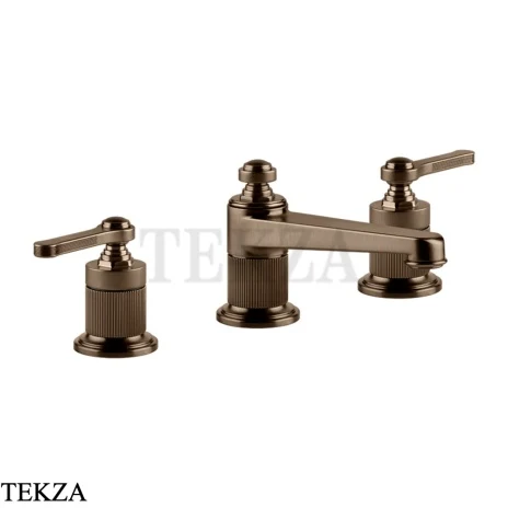 Gessi VENTI20 Смеситель для раковины на 3 отверстия низкий, без донного клапана 65013-761, Coffee Bronze Br. PVD