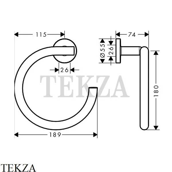 Hansgrohe Logis Universal Кольцевой полотенцедержатель 41724000, хром глянец