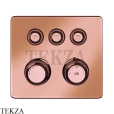 Gessi VENTI20 Термостатический смеситель на 3 потока, внешняя часть 65234-708, Copper Brushed
