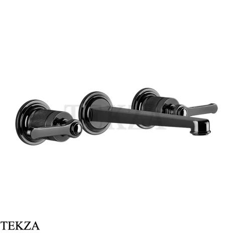 Gessi VENTI20 Смеситель для раковины на 3 отв. средний, внешняя часть 65091-706, Black Metal PVD