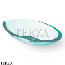 Dea Design Washbasins Раковина настольная овальная Glasstech DD9005 600 R8, Lake Water Blue R8