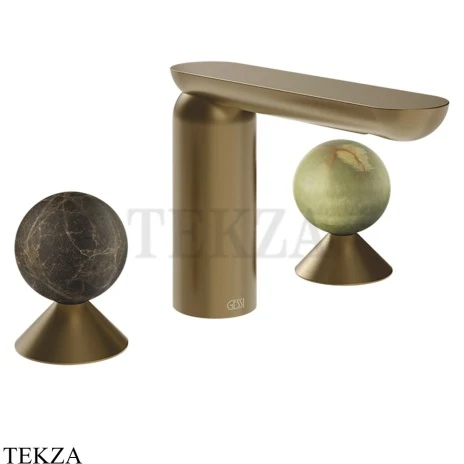 Gessi Perle Смеситель для раковины на 3 отв., без гарнитура 74155-791, бронза Deep