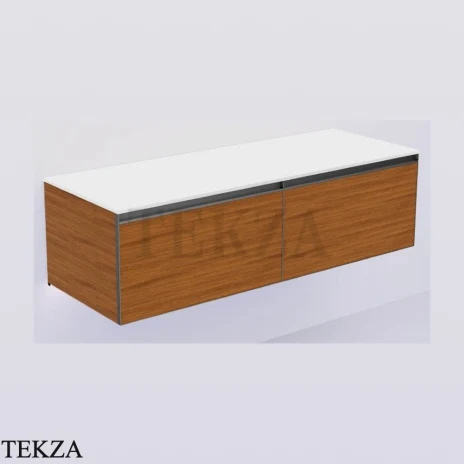 ARMADI ART QUATRO Тумба под раковину 140 см с внутренней подсветкой 790-M2-140(70+70)-W-A+L, WHITE (белый), профиль ANTHRACITE (антрацит)