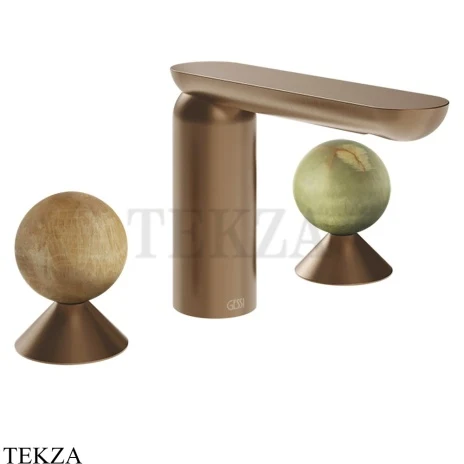 Gessi Perle Смеситель для раковины на 3 отв., без гарнитура 74355-708, медь Brushed