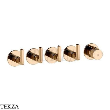 Gessi INCISO SHOWER Термостатический смеситель, 4 потока, внешняя часть 58338-735, Warm Bronze PVD