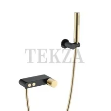 Boheme Stick Смеситель для ванны с изливом и гарнитуром Stick 123-BG.2 Black TOUCH Gold
