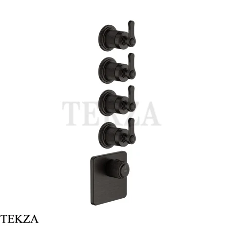Gessi VENTI20 Термостат для душа, 4 потока, внешняя часть 65210-187, Aged Bronze