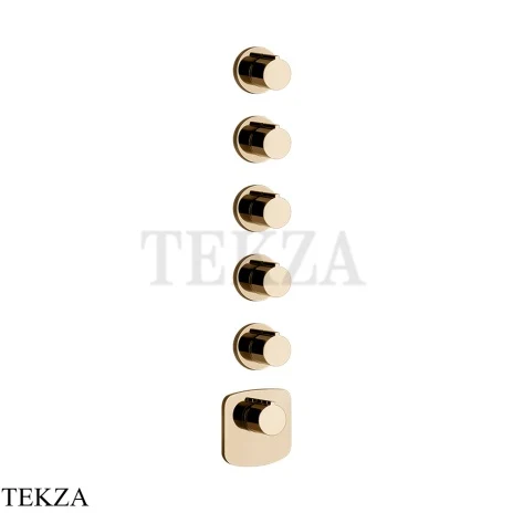 Gessi Ingranaggio-Anello Термостат для душа, 5 потоков, внешняя часть 43240-735, Warm Bronze PVD