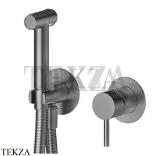 Newform Гигиенический душ и WC со смесителем и держателем 69681EX.59.064, PVD Brushed gun metal