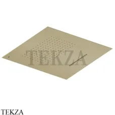 QuadroDesign Потолочная квадратная душевая лейка с каскадом 50 см, SF045 OC, Light Gold