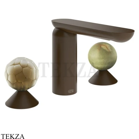 Gessi Perle Смеситель для раковины на 3 отв., без гарнитура 74455-845, бронза Dark Brush