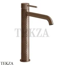 Gessi 316 INTRECCIO Смеситель для раковины, длинный излив, без гарнитура 54106-708, Copper Brushed