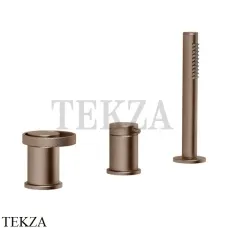 Gessi ANELLO Смеситель на борт ванны без излива, с гарнитуром 63347-708, Copper Brushed