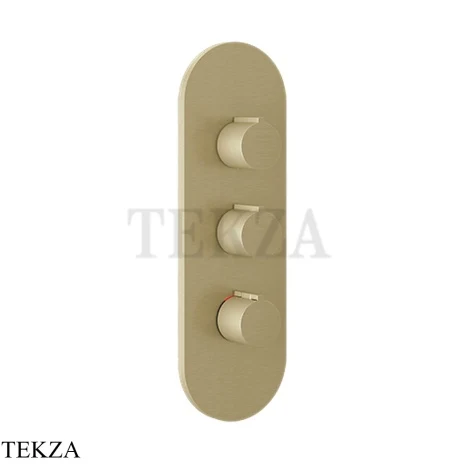 Gessi Ingranaggio-Anello Термостат для душа, 2 потока, внешняя часть 43064-727, Brushed Brass PVD