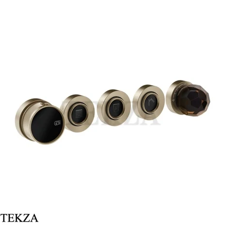 Gessi Perle Термостат для душа на 3 потока, внешняя часть 74234-149, нерж. сталь Brush / никель Brushed