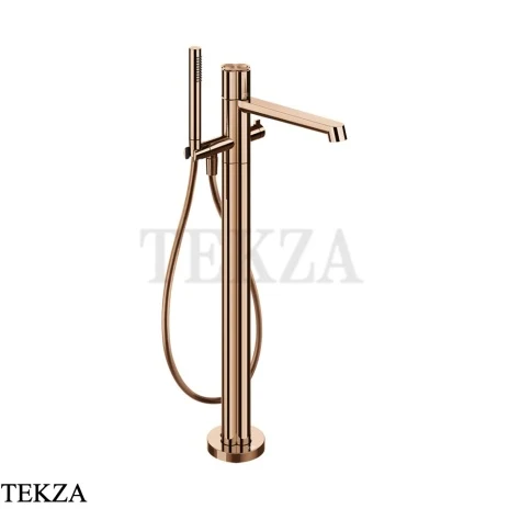 Gessi Ludovica Смеситель для ванны напольный, с гарнитуром 76228-030, медь глянец