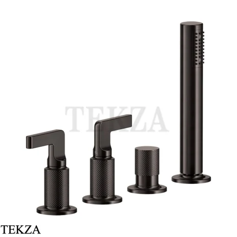 Gessi INCISO Смеситель для ванны, наполнение через слив-перелив 58043-707, Black Metal Brushed PVD