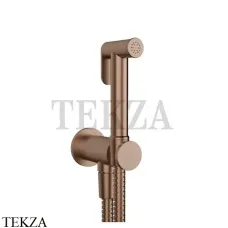 Gessi Гигиенический душ с выводом воды и держателем 14331-708, Copper Brushed