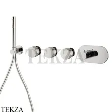 FIMA Carlo Frattini Spillo UP Термостат для душа 3 потока с гарнитуром, внешняя часть F3178X3SN, Brushed nickel