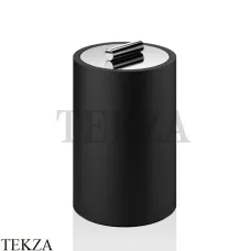 Decor Walther Stone Black DMD M Баночка средняя для ватных дисков и палочек 0971364, черный матовый-хром глянец