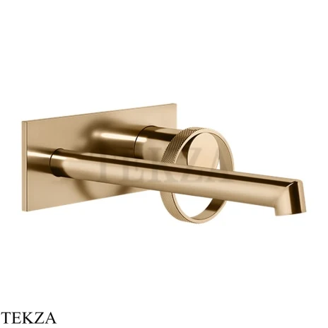 Gessi ANELLO Смеситель для раковины на планке, длинным изливом, внешняя часть 63389-735, Warm Bronze PVD