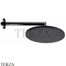 Bossini COSMO Верхняя круглая лейка 280 с кронштейном 35 см H70596H.073, черный матовый