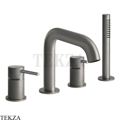 Gessi 316 BATH Смеситель для ванны на 4 отверстия 54037-239, Steel Brushed