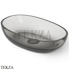 Dea Design Washbasins Раковина настольная овальная Glasstech DD9078 600 R4, Smoky Black R4