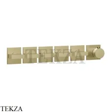 Gessi Rettangolo shower Термостат на 5 потоков, внешняя часть 44340-727, Brushed Brass