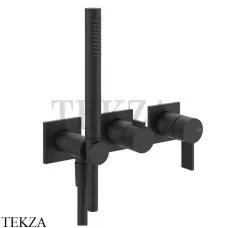 Gessi Inverso RIGATO Смеситель для душа, 2 потока, с гарнитуром, внешняя часть 73536-299, Matte Black