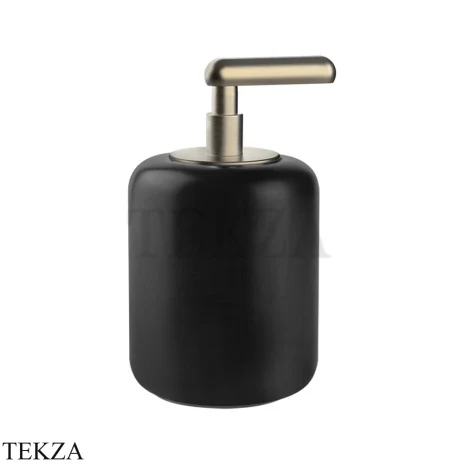 Gessi Goccia Дозатор для жидкого мыла, черная керамика 38038-149, Finox Brushed Nickel