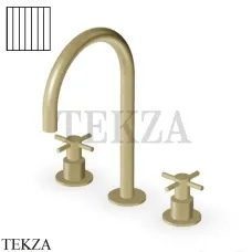 Zucchetti Helm Vertical Смеситель для раковины, без донного клапана ZHM516.XP31G2, brushed british gold PVD