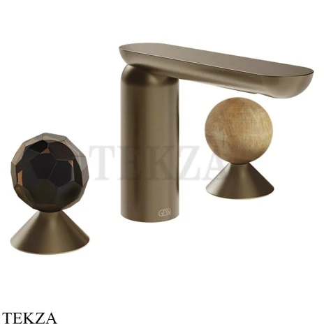 Gessi Perle Смеситель для раковины на 3 отв., без гарнитура 74235-761, бронза Coffee