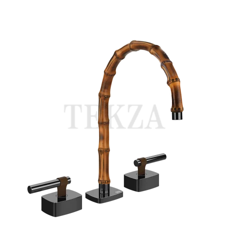 Gessi Jacqueline Смеситель для раковины на 3 отв., без донного клапана 77015-706, black хром глянец