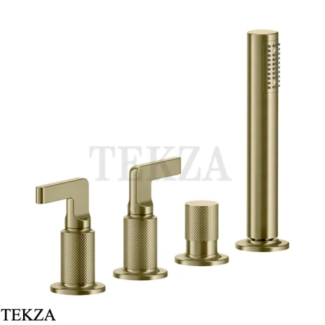 Gessi INCISO Смеситель для ванны, наполнение через слив-перелив 58043-727, Brushed Brass PVD