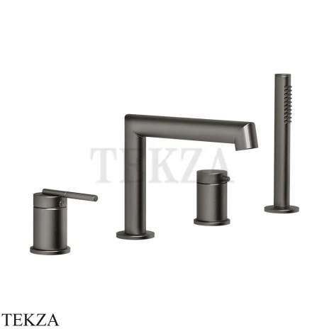 Gessi INGRANAGGIO Смеситель на борт ванны, с гарнитуром 63537-707, Black Metal Brushed PVD