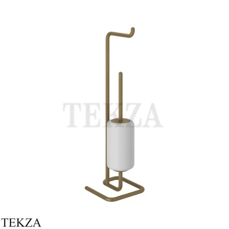 Gessi Goccia Стойка с держателем для туалетной бумаги и ершиком 38067-713, Antique Brass