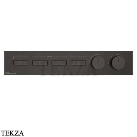 Gessi HI-FI Термостатический смеситель на 4 потока, внешняя часть 63016-707, black хром Brush