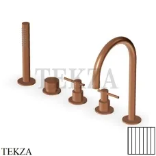 Zucchetti Helm Vertical Смеситель на борт ванны с гарнитуром ZHL511.XP91G2, brushed copper PVD