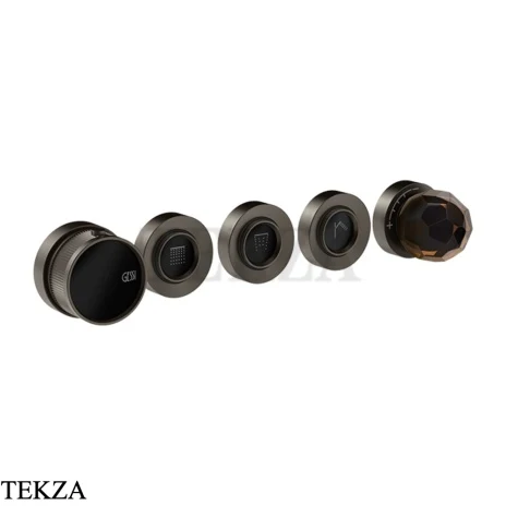 Gessi Perle Термостат для душа на 3 потока, внешняя часть 74234-707, black хром Brush