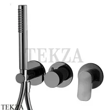 FIMA Carlo Frattini FLO Смеситель для душа с душевым гарнитуром, F3819WX8CS, Brushed black chrome