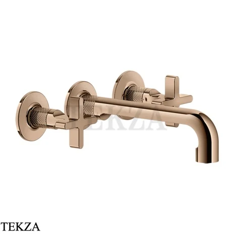 Gessi INCISO+ Смеситель для раковины на три отверстия, внешняя часть 58190-030, Copper PVD