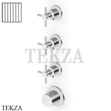 Zucchetti Helm Vertical Термостат для душа на 3 потока, внешняя часть ZHM803.XG2, нержавеющая сталь brushed
