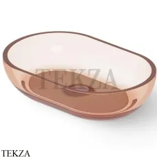 Dea Design Washbasins Раковина настольная овальная Glasstech DD9034 580 R9, Brown Copper R9