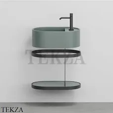 Cielo Les Petites Ovale Консоль с раковиной LPLAO46, керамическая полка, Muschio Cielo Les Petites Ovale Консоль с раковиной LPLAO46, керамическая полка, Muschio