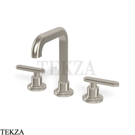 FIMA Carlo Frattini Park Line Смеситель для раковины 3 отв, с донным клапаном F1301SN, Brushed nickel