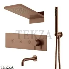 Boheme FUSION Смеситель для душа, 3 потока, излив, верхний душ, гарнитур 130-2-BRB, Brushed Bronze