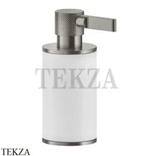 Gessi INCISO accessories Дозатор настольный для жидкого мыла, белый 58537-149, Finox Brushed Nickel