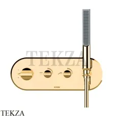 Bossini  APICE Термостат для ванны 2 потока, лейка SLIM, внешняя часть Z00522.021, Золото глянец